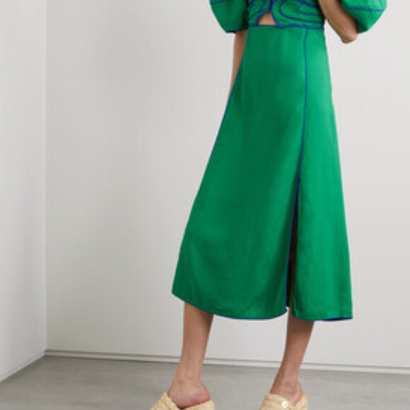 ISO (NOT FOR SALE): Farm Rio - Piped Cutout Linen-blend Midi Dress (BUYING) - Picture 2 of 2